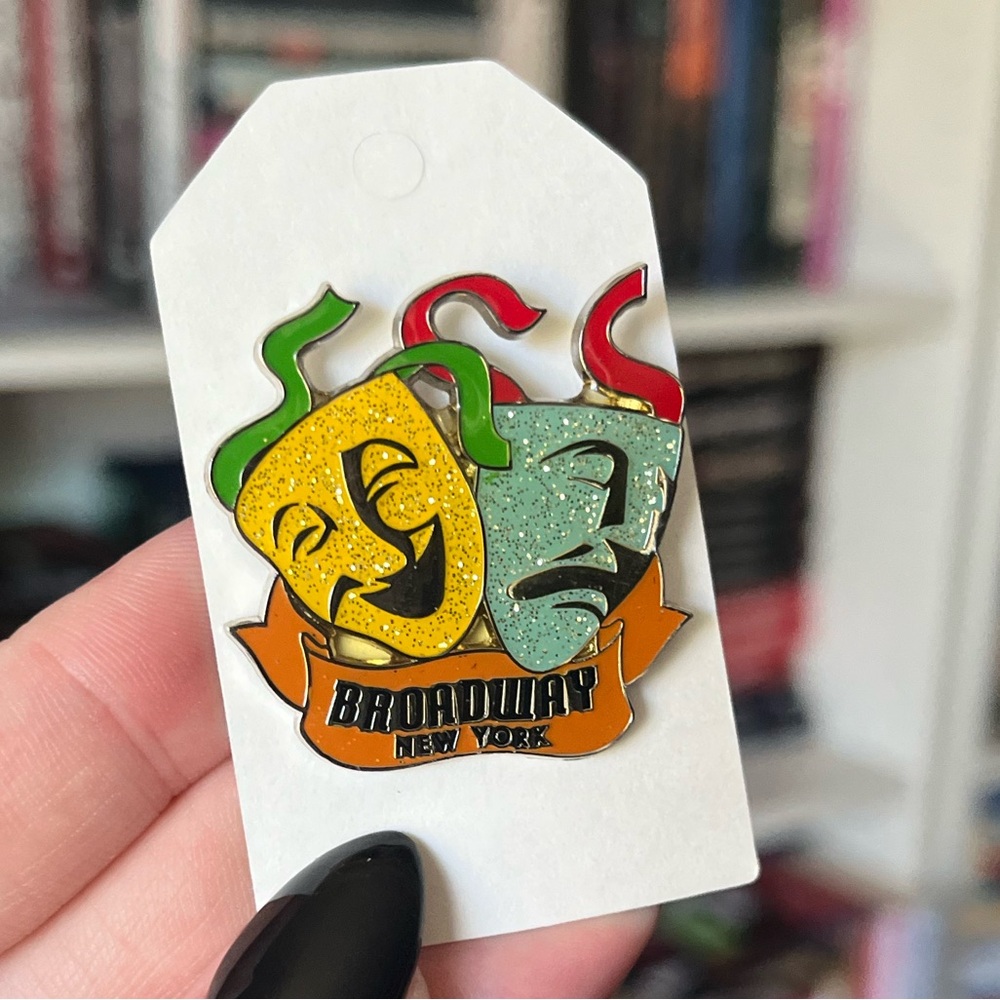 Vintage Broadway New York Enamel Pin Comedy & Tragedy